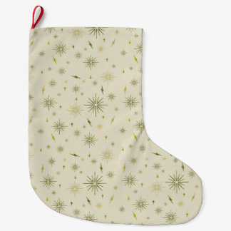 Grande Chaussette De Noël Eggnog Snowflakes - Avocado