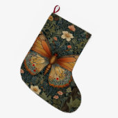 Grande Chaussette De Noël Élégant buho rétro papillon botanique verdure (Devant (Accrochage))