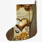 Grande Chaussette De Noël Élégant coeur à vapeur (Dos)