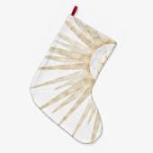 Grande Chaussette De Noël Elegant Gold Doodles Sun Moon Mandala Design (Devant (Accrochage))