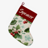 Grande Chaussette De Noël Elegant Holiday Pattern Christmas Stocking (Devant (Accrochage))