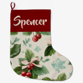 Grande Chaussette De Noël Elegant Holiday Pattern Christmas Stocking (Devant)