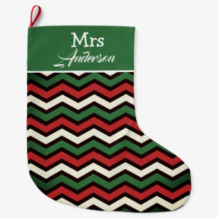 Grande Chaussette De Noël Élégant Joyeux Noël moderne M. et Mme Couple