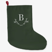 Grande Chaussette De Noël Élégant Monogramme classique Grande réserve de Noë (Devant)
