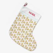 Grande Chaussette De Noël Élégant Motif d'or de Noël en blanc (Devant (Accrochage))