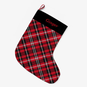 Grande Chaussette De Noël Élégant Plaid Coloré Personnalisé