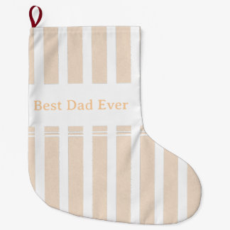 Grande Chaussette De Noël Élégant rayé Meilleur Papa Personnalisé