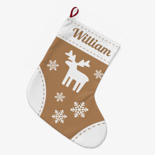 Grande Chaussette De Noël Élégant Reindeer Noël Stocker