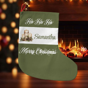 Grande Chaussette De Noël Élégant style nordique personnalisé pour Noël