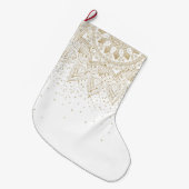 Grande Chaussette De Noël Elégante conception de points Mandala Or (Devant (Accrochage))