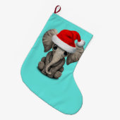 Grande Chaussette De Noël Éléphant de bébé utilisant un casquette de Père (Devant (Accrochage))