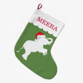 Grande Chaussette De Noël Eléphant de Noël Personnalisé (Devant (Accrochage))