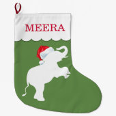 Grande Chaussette De Noël Eléphant de Noël Personnalisé (Devant)