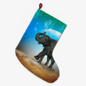 Grande Chaussette De Noël Éléphant mignon de bébé (Devant (Accrochage))