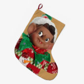 Grande Chaussette De Noël Elf (Devant (Accrochage))