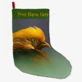 Grande Chaussette De Noël Émergent du vert : faisan d'or (Devant)