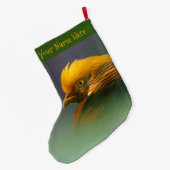 Grande Chaussette De Noël Émergent du vert : faisan d'or (Dos (Accrochage))