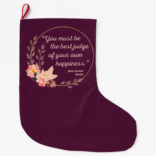 Grande Chaussette De Noël Emma By Jane Austen Citation I - Style mignon (Devant)