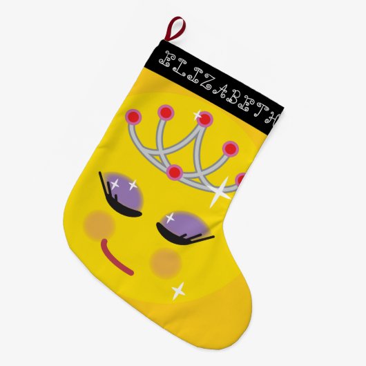 Grande Chaussette De Noël Émoticon princier (Devant (Accrochage))