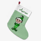 Grande Chaussette De Noël Enfants personnalisés Noël Elf Stocking (Devant (Accrochage))