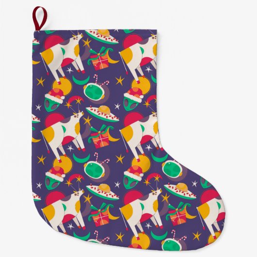 Grande Chaussette De Noël Enlèvement d'Aliens (Devant)