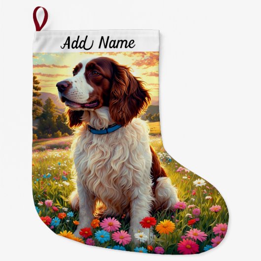 Grande Chaussette De Noël Épagneul Springer (Devant)