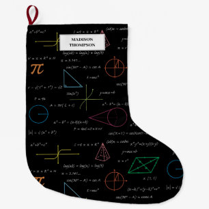 Grande Chaussette De Noël Équations mathématiques colorées Formules mathémat