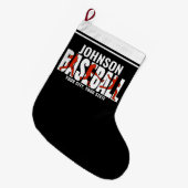 Grande Chaussette De Noël Équipe de baseball AJOUTER NOM Champion Joueur de (Devant (Accrochage))