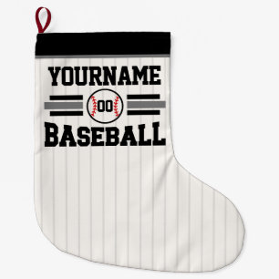 Grande Chaussette De Noël Équipe de joueurs de baseball rétro personnalisés 