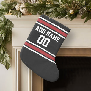 Grande Chaussette De Noël Équipe Jersey avec le nom et le nombre faits sur