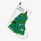 Grande Chaussette De Noël Espace Noël Stockage (Devant (Accrochage))