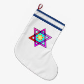 Grande Chaussette De Noël Étoile de David juive (Devant (Accrochage))