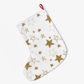 Grande Chaussette De Noël Étoiles de Parties scintillant en or bleu (Dos (Accrochage))