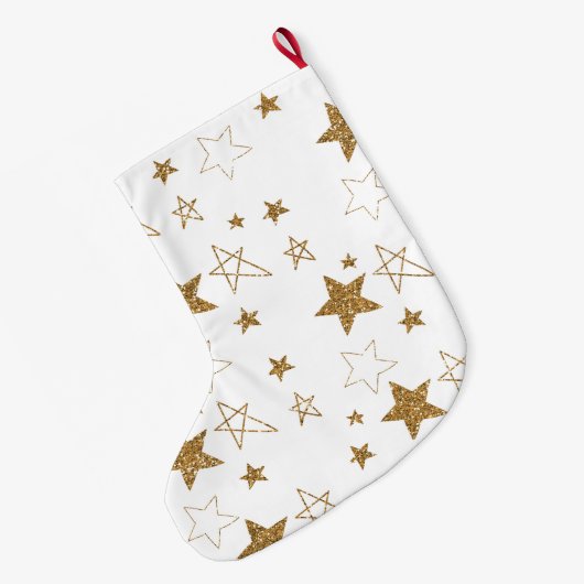 Grande Chaussette De Noël Étoiles de Parties scintillant en or rose (Dos (Accrochage))