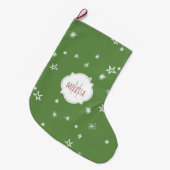Grande Chaussette De Noël Étoiles scintillantes Monogramme Noël Stocking (Devant (Accrochage))