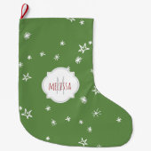 Grande Chaussette De Noël Étoiles scintillantes Monogramme Noël Stocking (Devant)