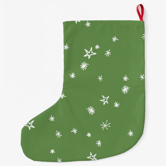 Grande Chaussette De Noël Étoiles scintillantes Monogramme Noël Stocking (Dos)