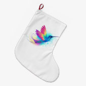 Grande Chaussette De Noël Exotic Rainbow Hummingbird (Devant (Accrochage))