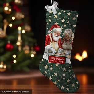 Grande Chaussette De Noël Famille de stockage de Noël du Père Noël