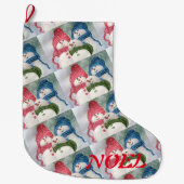 GRANDE CHAUSSETTE DE NOËL FAMILLE FUN SNOWMAN (Devant)