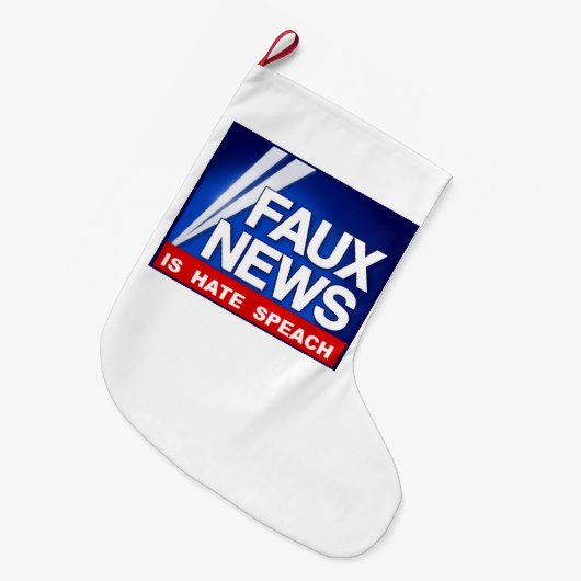 Grande Chaussette De Noël Faux News (Devant (Accrochage))