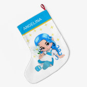 Grande Chaussette De Noël Fée céleste & Étoiles (Dos (Accrochage))
