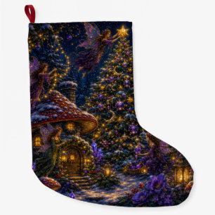 Grande Chaussette De Noël Fées de Noël de la Foire de l'Enfant de Lune Décor