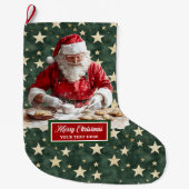 Grande Chaussette De Noël Félicitations Santa Claus Fêtes Stocker Personnali (Devant)
