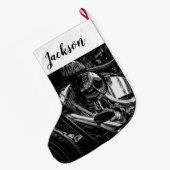 Grande Chaussette De Noël Fermer le moteur de moto (Dos (Accrochage))