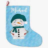 Grande Chaussette De Noël Festif Snowmen Noël (Devant)