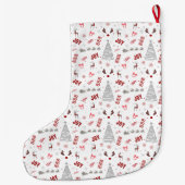 Grande Chaussette De Noël Festive Joy Christmas – Santa, Reindeer & Ho Ho Ho (Dos)