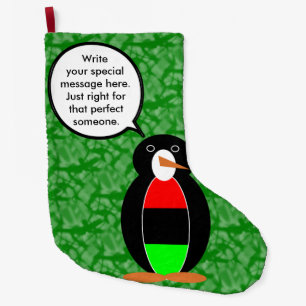 Grande Chaussette De Noël Fête Afro-Américaine Mme Pingouin Qui Parle