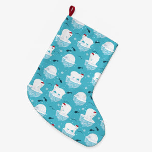 Grande Chaussette De Noël Fête de l'ours polaire