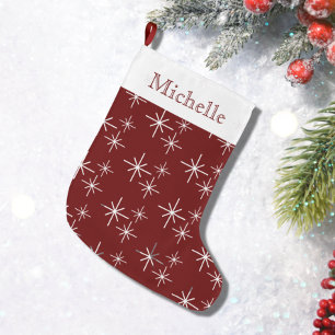 Grande Chaussette De Noël Fête Motif Festin Rouge